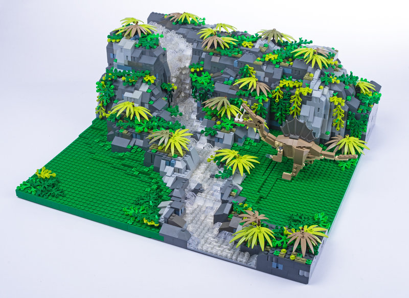 Jurassic Brick Spinosaurus Diorama by janetvand